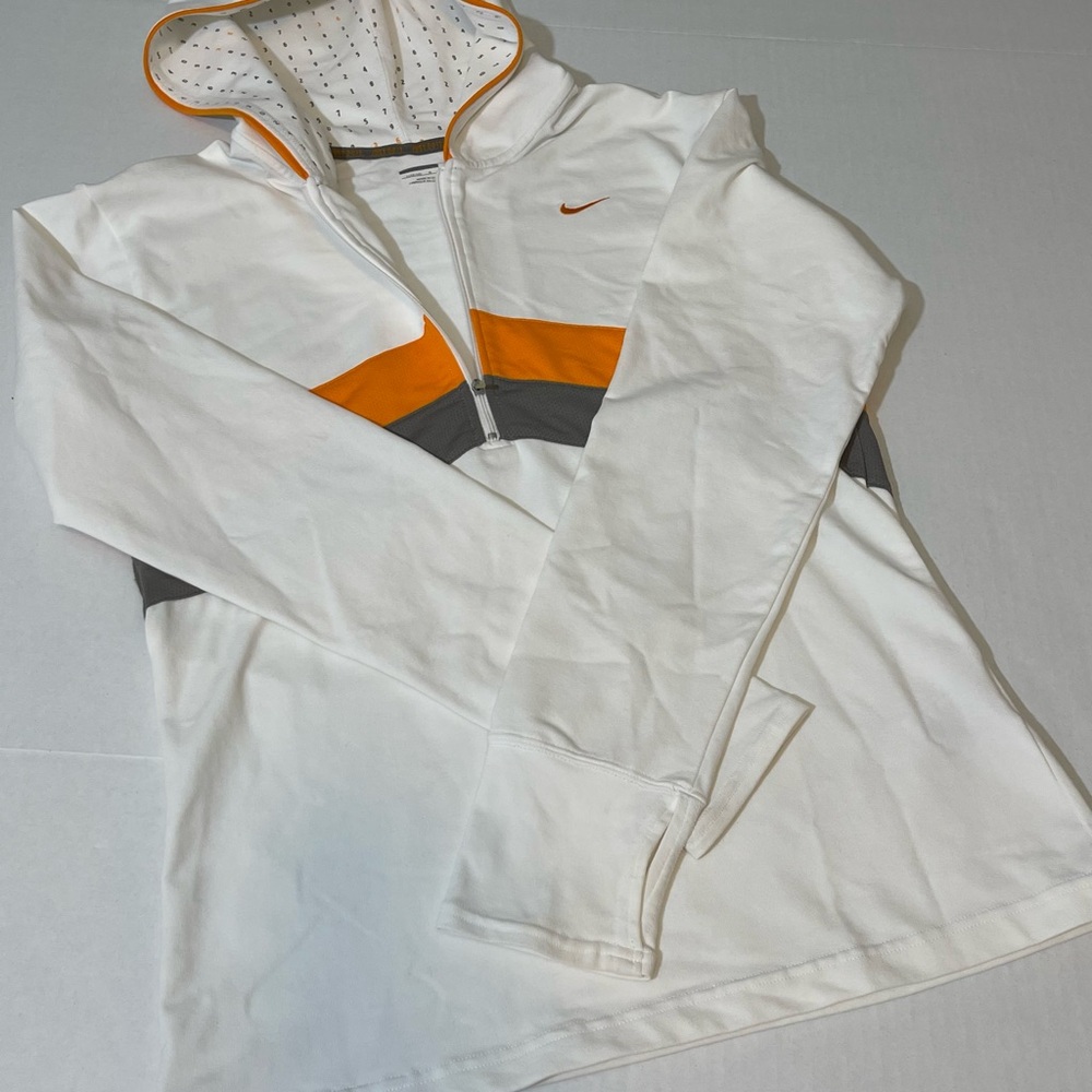 Nike Hoodie Youth Size Large White Long Sleeve 1/4 Zip Athletic Pullover.